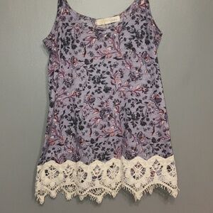 Rewind floral spaghetti strap top size extra small and lace